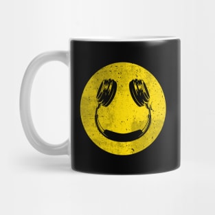 Smiley Music Face Headphones Mug